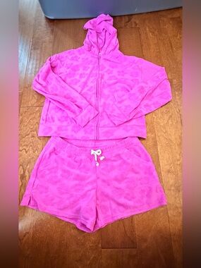 SO Bright Fuchsia Hoodie and Shorts Set